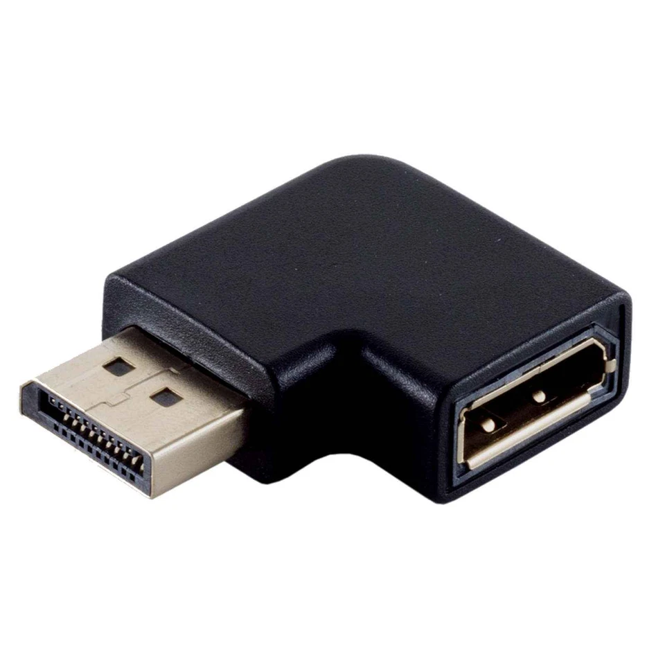 Displayport 1.4 Adapter 90° Winkel RECHTS 20-Pins vergoldet 8K max 32,4Gbit/s  - Bild 1 von 1