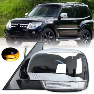 Driver Chrome Side Mirror W/Light Left For Mitsubishi Pajero Montero 2006-2021 - Picture 1 of 14