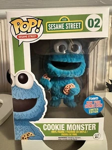 Funko Pop 2015 NYCC Exclusive Cookie Monster Flocked 02 Sesame Street Limited Ed - Picture 1 of 8