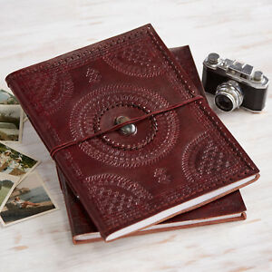 Semi-Precious Stoned Embossed & Stitched Leather Photo Album XL - 2nd Quality