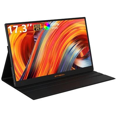 165Hz Portable Monitor 2K 17.3" AMD FreeSync USB C Gaming Monitor QHD HDR Screen - Image 1 of 4