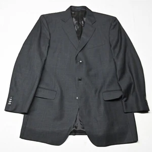 Luigi Bianchi Mantova 44L Gray Plaid 100% Wool Mens Blazer Sport Coat Jacket - Picture 1 of 12