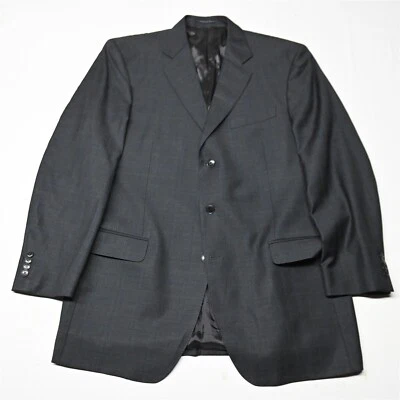 Blazer Abrigo Deportivo Chaqueta Luigi Bianchi Mantova 44L Gris a Cuadros 100% Lana para Hombres Foto 1 de 4