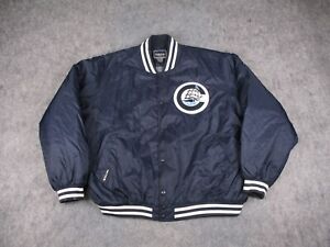 Vintage Columbus Clippers Jacket Mens 3XL Blue Varsity Snap Minor League Ohio