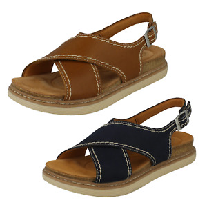 Ladies Clarks 'Arwell Sling' Casual Leather Sandals - D Fitting