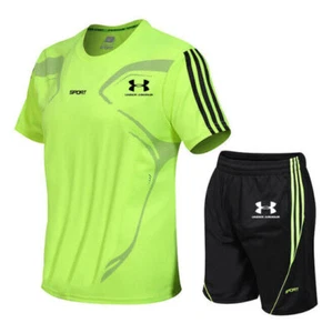 Under✨Armour✨Men's T-Shirt Shorts Two Piece Summer Tracksuit Set Top Shorts Cool - Picture 1 of 21