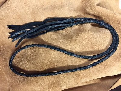 USA HAT BAND BRAIDED DEERSKIN LEATHER WESTERN BOLO HATBAND OR LARIAT NECKLACE - Image 1 of 4