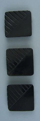 RUSTIC BLACK CARVED HORN BUTTON SET OF 3 - Image 1 of 2