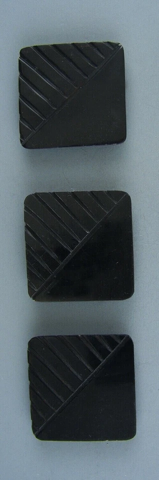 RUSTIC BLACK CARVED HORN BUTTON SET OF 3 - Image 1 of 2