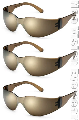 Paquete de 3 gafas de seguridad Gateway Starlite Mocha espejo marrón Sun Z87+ CSA Z94.4 Foto 1 de 4