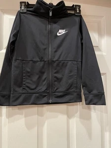 Nike black full zip track jacket child size 5-6, never worn .Measurements below. - Picture 1 of 5