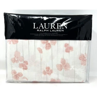 Lauren Ralph Lauren Anya BLUSH 粉色花卉大号被套和罩 — 第 1/4 张图片