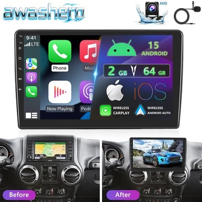 10" 64GB CarPlay Android15 Radio Für Jeep Wrangler JK 2007-2018 GPS WIFI +Kamera - Bild 1 von 4
