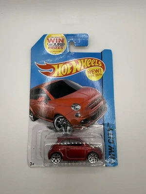Fiat 500 2014 rojo HW City Night Burnerz Series coche fundido a presión cardado Hot Wheels Foto 1 de 3