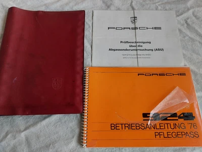 Manual de instrucciones Porsche 924 + pase de mantenimiento original 1976! + Carpeta de a bordo Foto 1 de 4