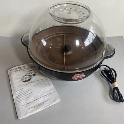 West Bend Stir Crazy 6 Qt Electric Popcorn Maker Corn Popper 82306 Manual READ - Image 1 of 4
