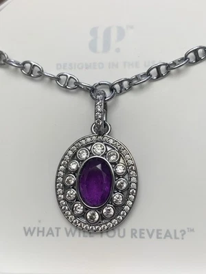 Bomb Party Necklace NK50207 A Secret In Spiral Amethyst Genuine Quartz Hematite - Image 1 of 4