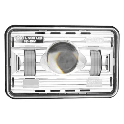 For Kenworth K150 90-94 Headlight 4x6" Rectangular Chrome Projector LED Foto 1 de 4