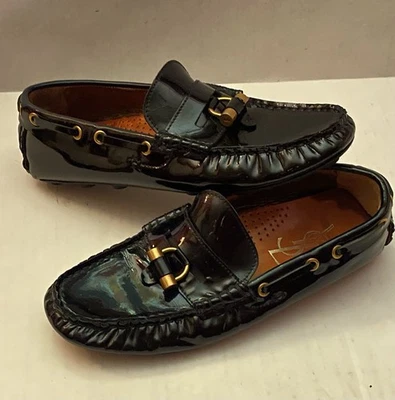 Yves Saint Laurent YSL Black Patent Leather Womans Loafers Size 36 US 6 - Image 1 of 4
