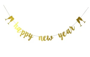 Happy New Year Banner New Years Decorations | New Years Eve Party Supplies 20... - Picture 1 of 6