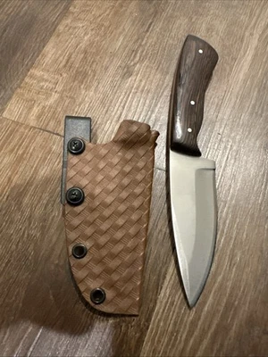 Custom American Handmade Fixed Blade Knife 8.5” Wenge/ SS Steel Kydex - Image 1 of 4