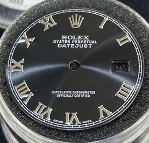 Rolex Herren Datejust Custom schwarzes römisches Zifferblatt für 16014 16234 16200 116200 116234 - Bild 1 von 2