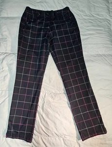 Nike Golf Tour Performance Women's Pants Dri-Fit Size 6 Black Squares - Picture 1 of 7