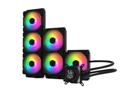 CPU Wasserkühler GAMEPOWER Square ARGB 120/240/360mm Intel AMD AIO RPM-Anzeige