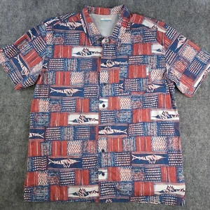 Columbia Pfg Shirt XL Fish Print Short Sleeve Aztec Vented Breathable Button - Picture 1 of 11