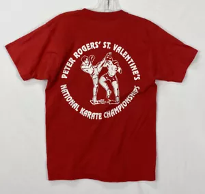 SELTENES T-Shirt Peter Rogers Vintage Einzelstich Bildschirm Sterne Karate GRÖSSE LESEN - Bild 1 von 9