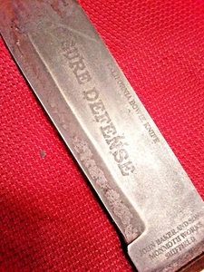 JOHN BAKER AND SONS MONMOTH WORKS SHEFFIELD "A SURE DEFENSE" - Picture 1 of 3