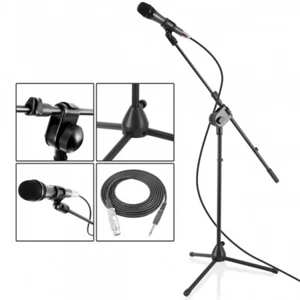 Pyle Microphone and TriPod Stand With Extending Boom & Mic Cable Package PMKSM20 - Picture 1 of 7