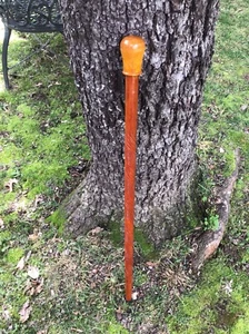 Stout KNOB HANDLE SOLID WOOD CARVED STAFF WALKING STICK CANE - Picture 1 of 8