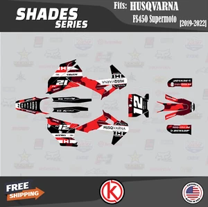 Graphics Kit for Husqvarna FS450 Supermoto 2019-2022 Shades Series - Red - Picture 1 of 6