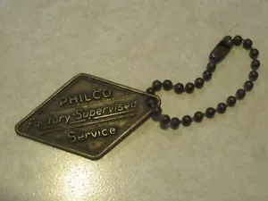 Llavero de servicio supervisado de fábrica PHILCO etiqueta de devolución Philadelpha 34 Pa - Imagen 1 de 3