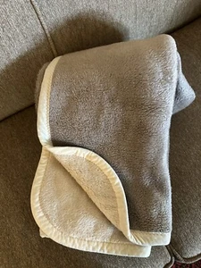 Vtg San Jose Marcos Textiles Acrylic Blanket Brown Cream Solid 42x54 Mexico - Picture 1 of 7