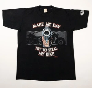 Harley Davidson Make My Day For Bikers Only Medium Dirty Harry Vintage - Bild 1 von 9