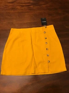 NEW - Forever 21 Mustard Mini Skirt - Picture 1 of 6