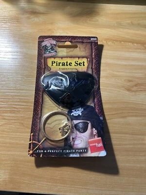 Smiffys Pirate Set Eyepatch & Earring Set *brand new sealed* fancy dress - Image 1 of 3