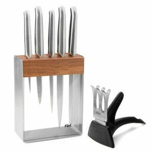 Furi Pro Stainless Steel 7pc Knife Block Set 7 Piece Japanese Stainless Steel - Picture 1 of 5
