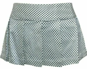 NEW Altnoir WHITE WITH BLACK Polka Dot Pleated Micro Mini Skirt SIZE 10 - Picture 1 of 4