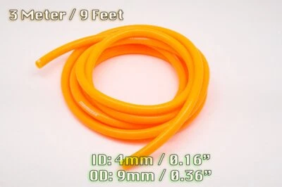 3 METRE ORANGE SILICONE VACUUM HOSE AIR ENGINE BAY DRESS UP 4MM - Image 1 of 3