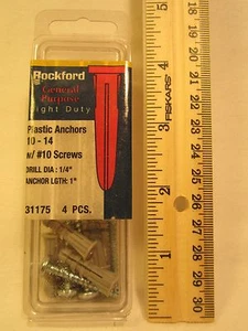 Rockford 4 Stück KUNSTSTOFFANKER 10 - 14 mit #10 Schraube 1 Zoll lang - Bild 1 von 1
