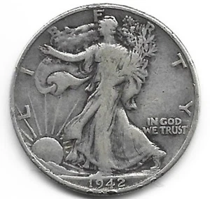 STANDING LIBERTY SILBER HALF DOLLAR 1942 - Bild 1 von 2