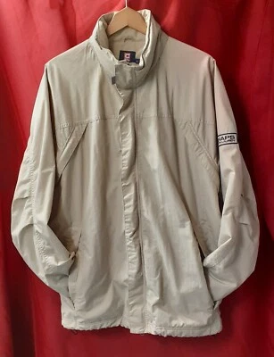 Chaps Ralph Lauren Jacket Khaki Full Zip Lined Arm Vents Pockets Hood Men's L - Image 1 of 4
