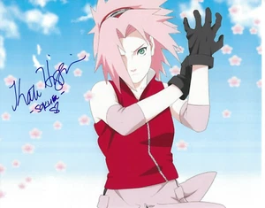 Foto firmada por Kate Higgins 8 x 10 NARUTO actor de voz SAKURA HARUNO anime - Imagen 1 de 1