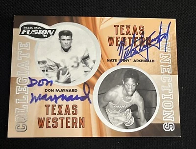 NATE ARCHIBALD & DON MAYNARD 2009 PRESS PASS FUSION SIGNED AUTOGRAPHED CARD - Image 1 of 2