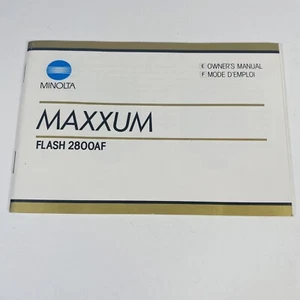 Minolta Maxxum Flash 2800AF Owners Manual Guide English French Vintage 1984 - Picture 1 of 9