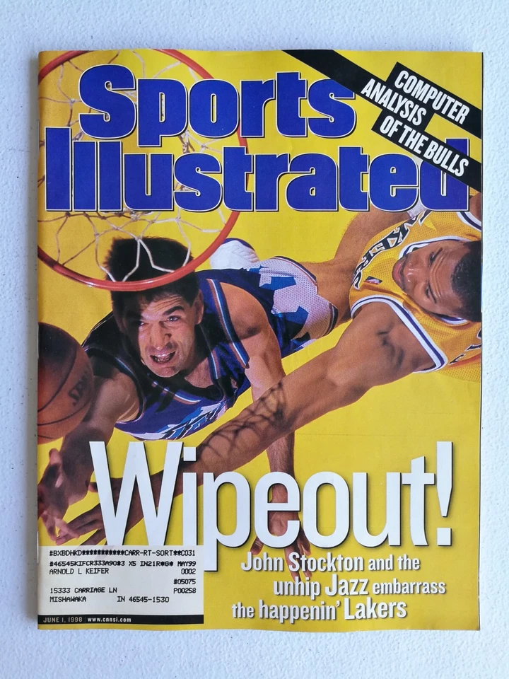Revista Sports Illustrated 1 de junio de 1998 John Stockton - Copa Mundial de Fútbol - JH Foto 1 de 2