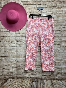 Key West Peacock Print Cropped Pants Women’s 12 - Picture 1 of 6